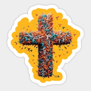 Cross of Angels and Faith by focusln Sticker